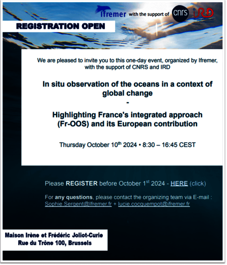 In situ observation of the oceans in a context of global change: Highlighting France's integrated approach (Fr-OOS) and its European contribution