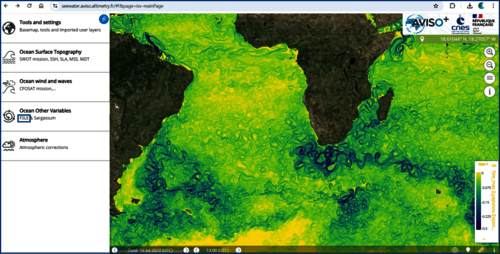 Seewater offre la possibilité de visualiser certains produits phares distribués par le CDS-AVISO