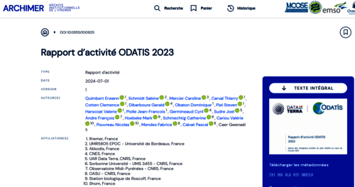 rapport d'activités 2023 du pôle ODATIS